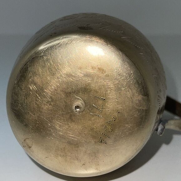 Solid Brass Bud Vase Pitcher Etched Leaves Leaf Design Made in India - Picture 5 of 6